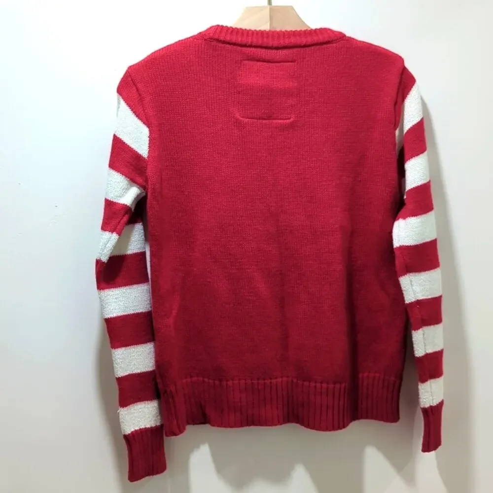 American Stitch Merry Christmas Okurrt Ugly Holiday Sweater Red Women's Size M